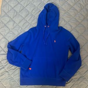 Polo by Ralph Lauren hooded Cotton Sweatshirt Blue Medium